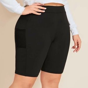 Plus + curvy mesh pocket cycling shorts
